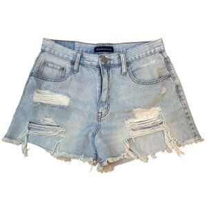 Aéropostale 90s High Rise Cut-Off Distressed Light Wash Denim Shorts 10